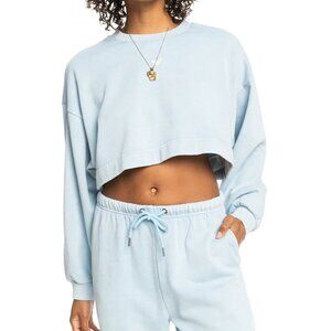 Roxy Surf Sarafi Oversized Blue Cropped Sweatshirt